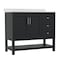 Flash Furniture Vega 42 Inch Vanity w/Sink, Storage Cabinet w/Soft Close Doors, Open Shelf and 3 Drawers, Black FS-VEGA42-BK-GG - alternate 5